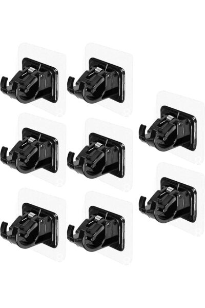 STARSTAR 8-Piece No-Drill Curtain Rod Brackets - Self-Adhesive Curtain Rod Hooks