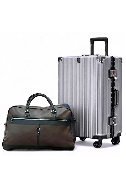 ZAAPPY Aluminum Framed Check In Luggage 24 Inch [ 20-25KG] With Durable PU Du...