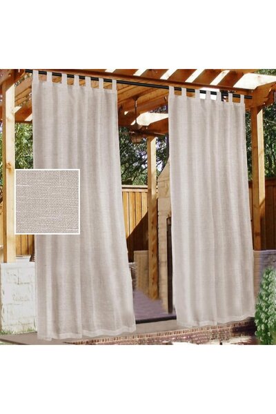 STARSTAR Luxury Outdoor Linen Curtains - Two - pc Set - 132 x 213 cm - Self -...