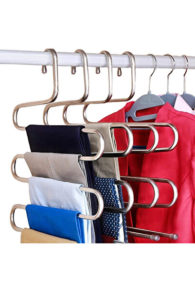STARSTAR S-shaped stainless steel trouser hanger – 5 layers