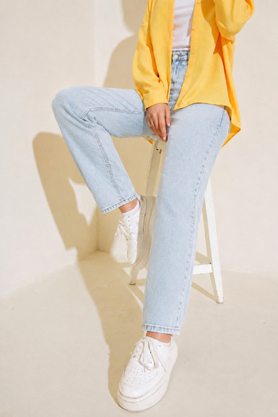 sion jeans Julia Milano Light Blue Ice Snow Washed Women's Denim Trousers Dai...