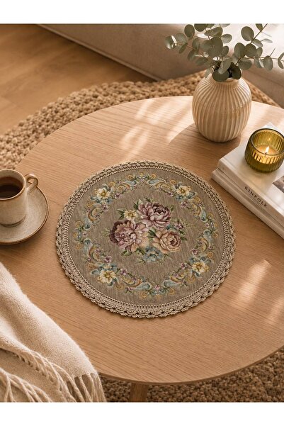 Yeshome Collection Covoraș decorativ rotund de 30 cm pentru masă de cafea Roy...