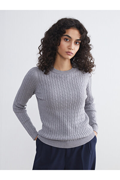 LC Waikiki Crew Neck Self-Patterned Women's Knitwear Sweater
