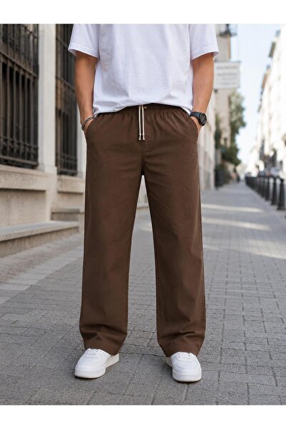 WAFRA Men's Summer Soft Textured Linen Trousers