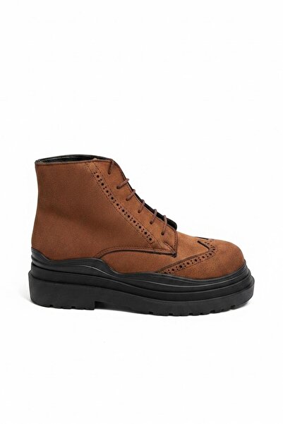 DGN Btg204 Women's Laser Lace-Up Zippered Thick Sole Boots