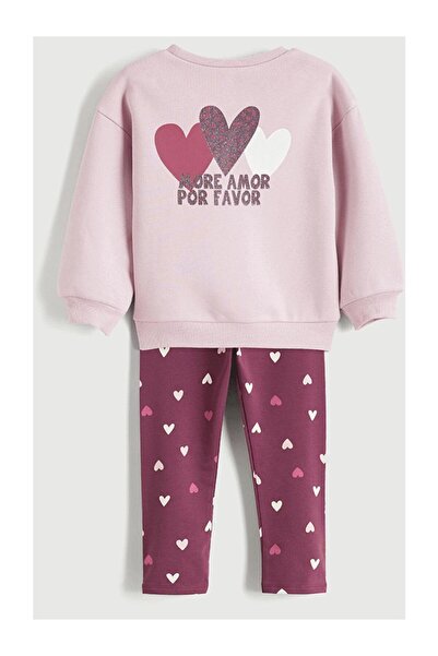 LC Waikiki Crew Neck Baby Girls' Sweatshirt and Leggings