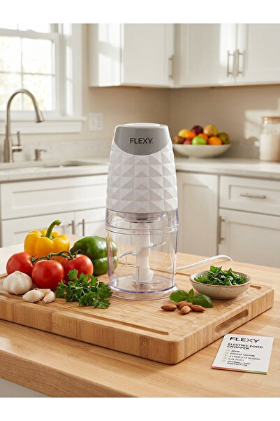 flexy Electric Food Chopper 300W – Powerful Copper Motor, 4 Stainless Steel B...