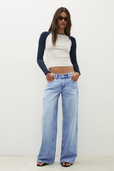 Bershka Yıldız desenli boyfriend jean