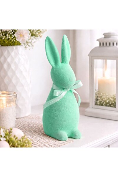 BAMI NETWORK Iepure de Paste Catifelat Verde Menta pentru Decor