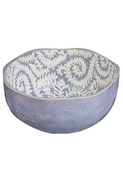 BAMI NETWORK Bol portelan albastru-gri model reliefat 12.5x5.5cm gustari