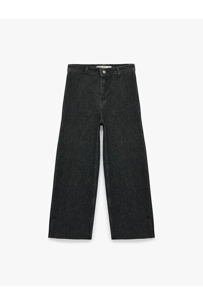 Koton Pamučne traper hlače visokog struka, udobnog kroja - culotte jeans