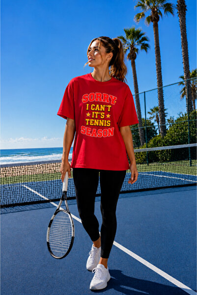 VODEXA Unisex Oversize Tennis Printed T-Shirt 100% Cotton Tennis 29 Themed Co...
