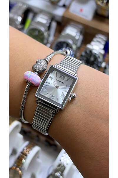Navimarine Rectangular Case Special Cord Design New Collection Full Steel Wom...