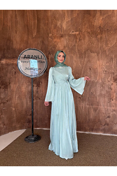 hacer ayaydın فستان سهرة إسلامي من الشيفون بتصميم أكمام على الطراز الإسباني م...