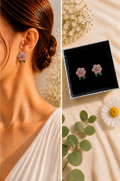 PULİNİN DÜKKANI Handcrafted Purple Flower Earrings – Lightweight Design with ...