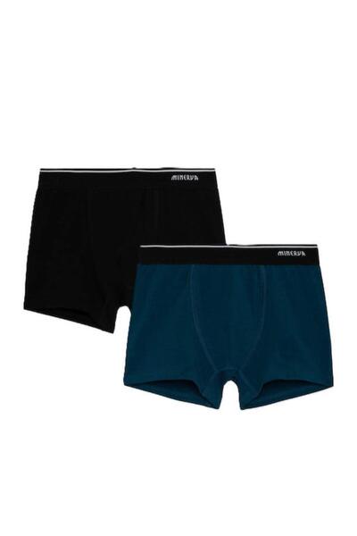 Minerva Σετ Boxer αγόρι 2 τμχ. "Minerva fit" πετρόλ-μαυρο