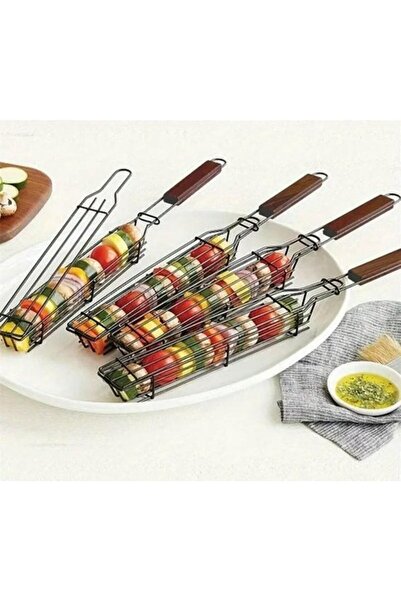 STARSTAR 4 Pcs Long Barbecue Grill Basket with Twist Lock, Heavy Duty Wire Me...