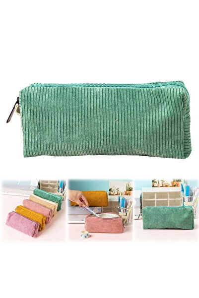 STARSTAR Pencil case, retro corduroy solid color pencil case, cute pencil cas...