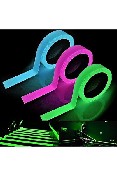 STARSTAR Glow-in-the-dark tape, 3 rolls, 1 cm x 5 m, self-adhesive glow-in-th...