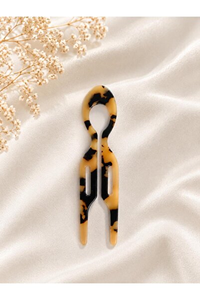 Afra Fransız Topuzu (French Twist) Saç Tokası, Kemik Topuz Pin - 6 cm