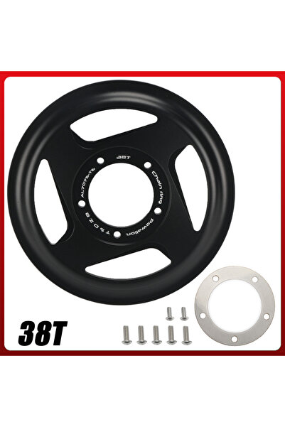 Choice1 38T TSDZ8 Black Powallon 38/42T Offset Chainring with Integrated Guar...