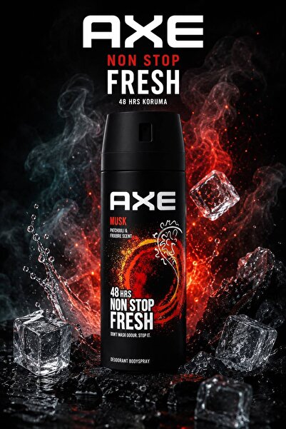 Axe Musk Erkek Deodorant & Bodyspray 150 ml – 48 Saat Ferahlık, Maskülen Misk...