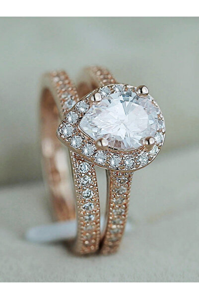 Take Two By Styli Set of 2 - Water Drop Embellished Rings
