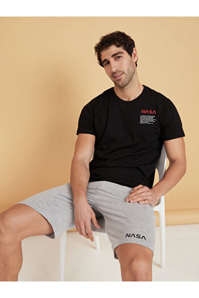 URBAN HAUL By Styli NASA Slogan Print Round Neck T-shirt and Shorts Set