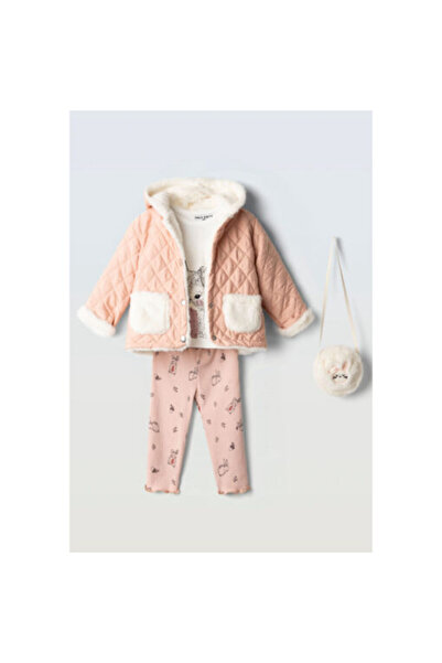 Ebita Leggings set with peach jacket