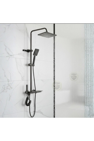 TATO Aluminum Black Shower Set with 4 Water Outlet Hand Spray - Model C-46