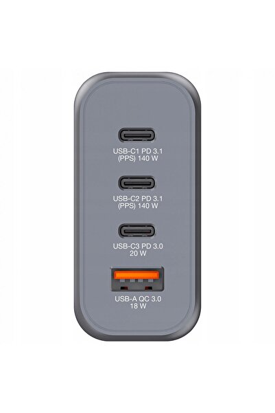 NO BRAND Încărcător de rețea Verbatim GaN GNC-140 cu 3 porturi USB-C PD de 14...