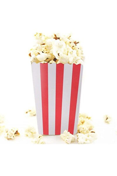 HXD Zoomlion 24PCS Mini Paper Popcorn Boxes – Red & White Striped Cardboard P...