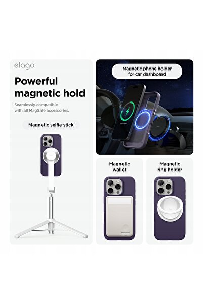 NO BRAND Husă pentru iPhone 16 Pro Max Elago din silicon cu MagSafe Mov închis