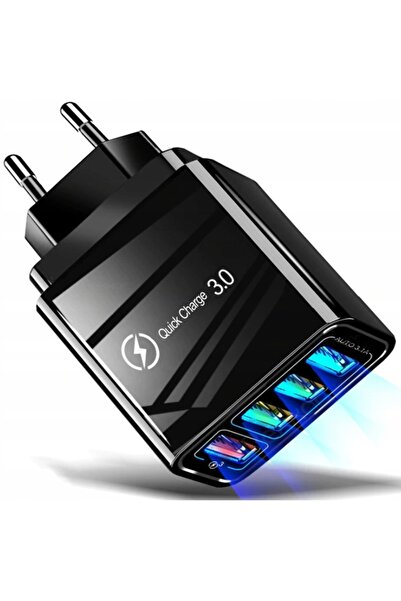 NO BRAND Set încărcător de perete USB cu 4 porturi Quick Charge 3.0, cablu de...
