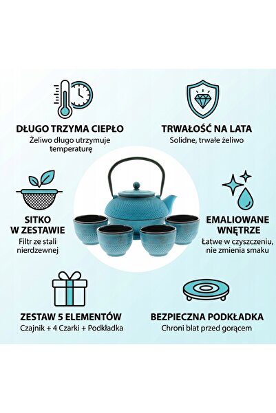NO BRAND CEAINIC DE STICLA 1,5L SET TURCOAZ 4 CĂNI