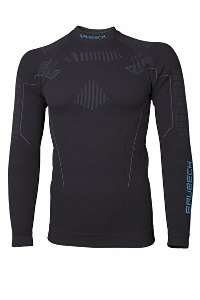 NO BRAND Tricou termic bărbați Brubeck Thermo LS13040A - Negru Albastru L