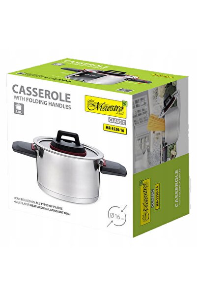 Maestro Oală 1,6L 16cm cu mânere pliabile