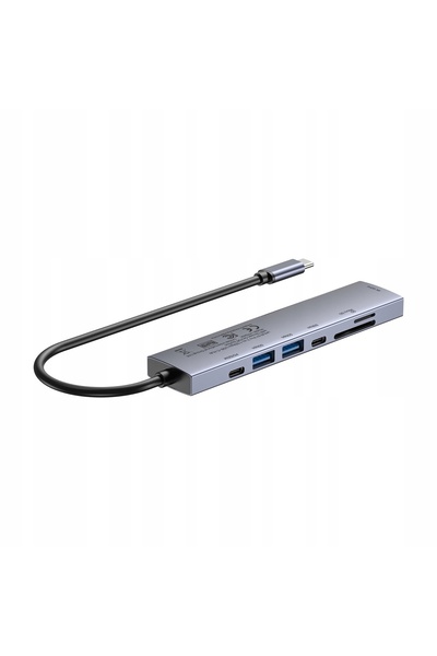 Unitek HUB USB-C 7 în 1 4K60Hz, PD 100W și buton HDMI Pornit/Oprit