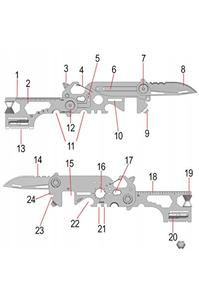 NO BRAND MULTITOOL AEROGOGO: briceag, chei, șurubelniță etc.