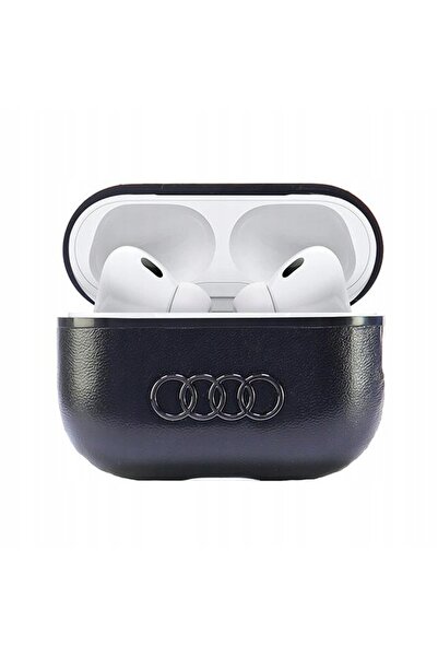 Audi Husă din piele cu logo mare pentru AirPods Pro 2, negru, AU-APP2-GT/D3-BK