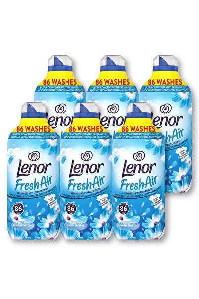 lenor 6 x Balsam de rufe cu efect de aer proaspăt, 86 spălări, Vânt proaspăt