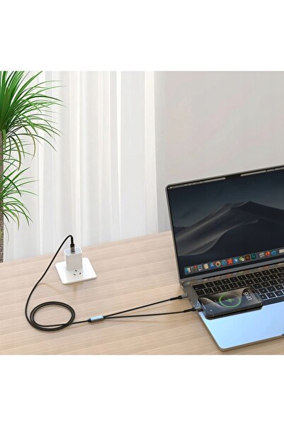 NO BRAND Cablu de încărcare SWISSTEN 2-în-1 USB-C / USB-C + LIGHTNING 100 W, ...