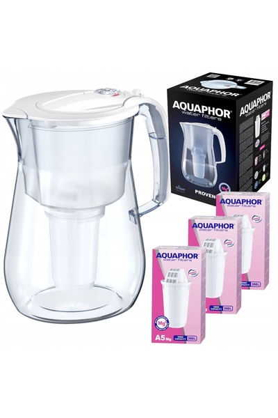 Aquaphor Cană filtrantă Provence albă + 3 filtre A5Mg