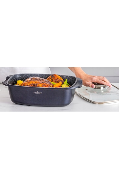 ZWIEGER BLACK STONE Set de 6 oale și capace + cratiță Practi Plus