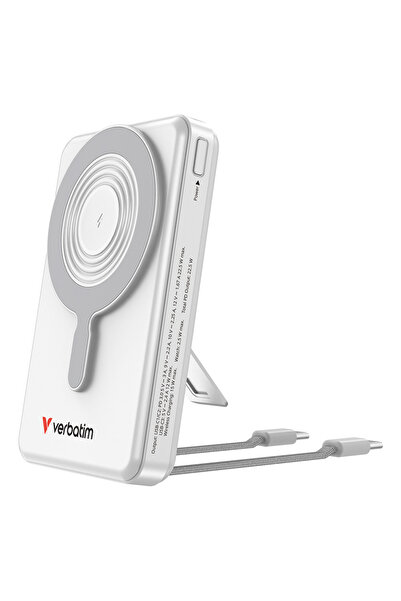 Verbatim Baterie externă 10000mAh cu suport pentru MagSafe și cablu USB-C dub...