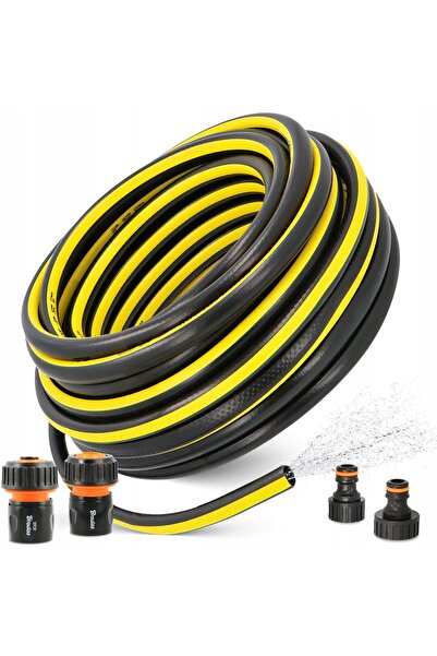 Bradas Furtun de grădină 3/4 25 M 3 straturi, rulabil, elastic, din cauciuc, ...