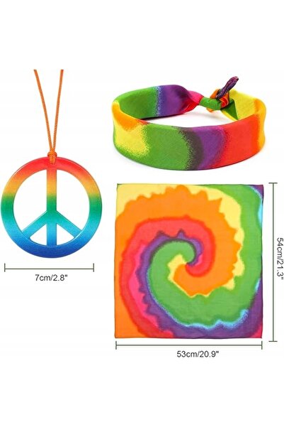 NOWA SET COSTUM HIPISOWSKI ANII '60/'70: OCHELARI, COLIER, BANDĂ PENTRU CAP
