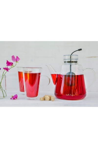 NO BRAND VIALLI INFUZOR DE STICLĂ CU SITĂ PENTRU CEAI ȘI PLANTE AROMATICE, CE...