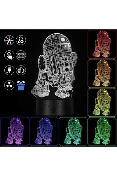 NO BRAND LAMPĂ LAMPĂ LAMPĂ LED 3D STAR WARS R2-D2 16 CULORI CADOU DE CRĂCIUN