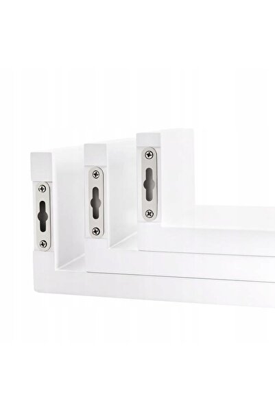 SONGMICS Set de rafturi de perete din lemn prelucrat, albe, de 44 cm